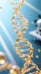 Three-dimensional rendering model of double helix structure of DNA molecules