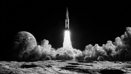 Rocket launch from the moon