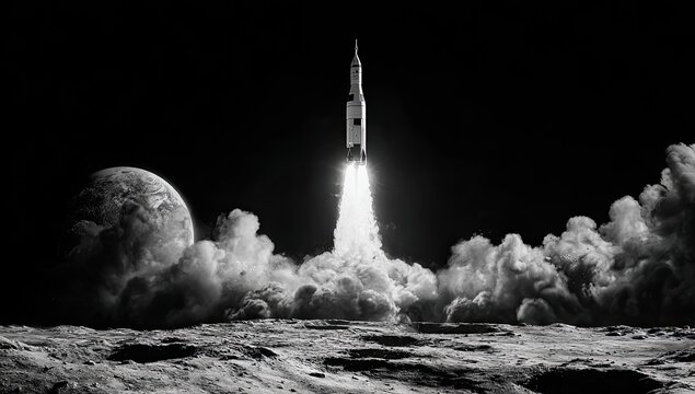 Rocket launch from the moon