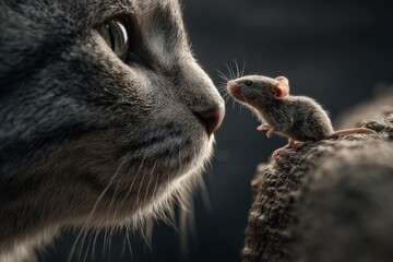 Balance and harmony: cat and rat lead unique therapy. Claws and whiskers help in stealthy movements.