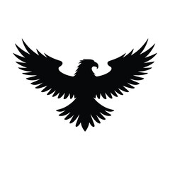 Obraz premium Vector art of a black eagle with outstretched wings isolated on white background