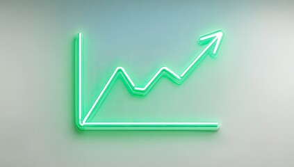 Neon green graph chart on light gray background