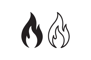 Fire icon vector isolated on white background. Fire flame icon template. Fire flames symbol vector