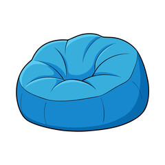 Creative Vector Style Bean Bag Chair on White Background