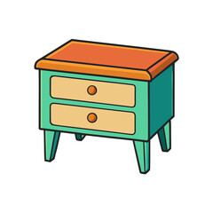 Creative Vector Style Bedside Bench on White Background