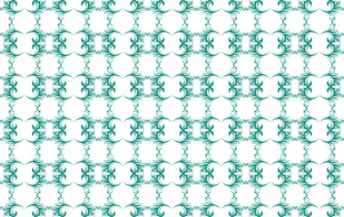 Seamless repeating geometric pattern with soft pastel green and white organic shapes