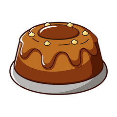 Creative Vector Style Chocolate Lava Cake on White Background