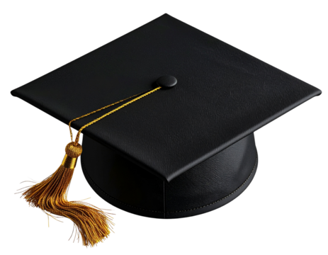  Flat Graduation Cap Icon with Tassel, Front View, Minimal Vector Style, Isolated,And transparent the background. - Powered by Adobe