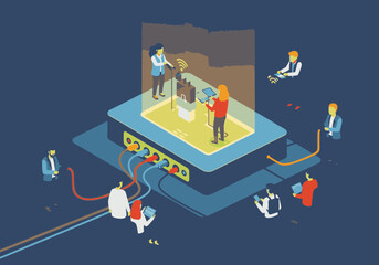 Collaborative team uses virtual reality technology to design and build a 3D model.