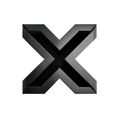 Obraz premium Black X Shape on White Surface [Transparent Background PNG].