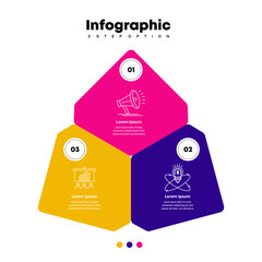 Vector triangle element for infographic. Template for cycling diagram, graph, presentation. Business concept with 3 options, parts, steps or processes.	
