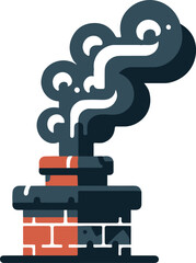 the black silhouette of smoke from chimney vector
