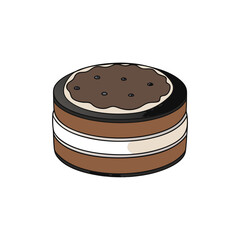 Creative Vector Style Oreo Cake on White Background