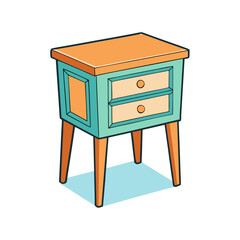 Creative Vector Style Side Table on White Background