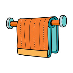Creative Vector Style Towel Rack on White Background