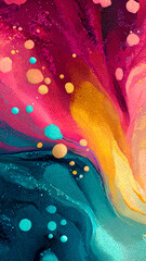 Abstract Painting Colorful Background with Bubbles. Generative AI