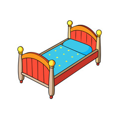 Creative Vector Style Toddler Bed on White Background