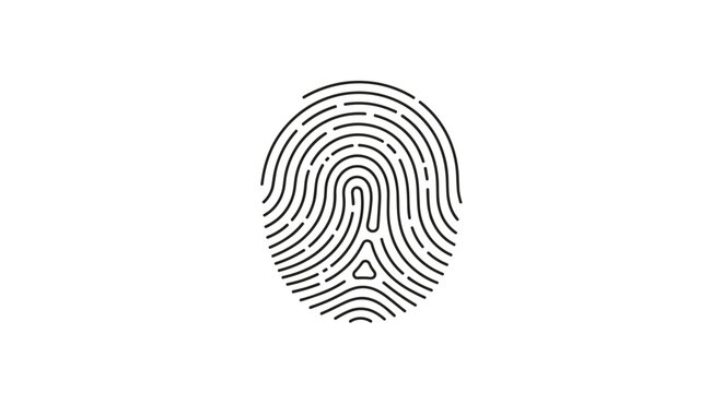Abstract stylized fingerprint graphic representing identity and personalization in a modern design style