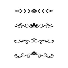 Decorative simple divider. Text dividers retro minimal line separators,  Vector isolated geometric wedding card heart separator elements set. Text dividers. . Hand drawn vector illustration. 
