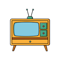 Creative Vector Style TV Stand on White Background