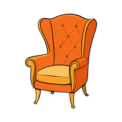 Creative Vector Style Accent Chair on White Background
