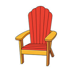 Creative Vector Style Adirondack Chair on White Background