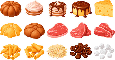 Diverse Food Collection: Wholesome and Delicious Culinary Ingredients for Creative Recipes