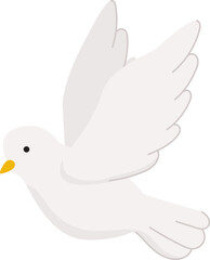 White pigeon vector illustration icon symbolizing peace and hope