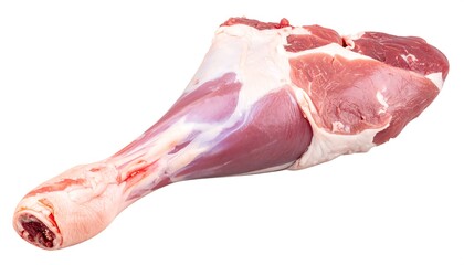Raw leg of lamb, close-up