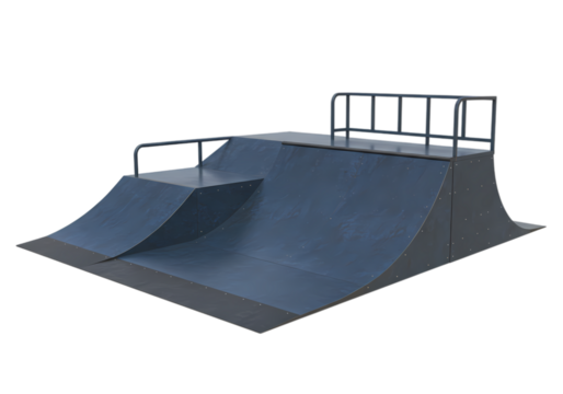 Elevated Skate Park Ramp Design Quarterpipe Rail and Grind Box