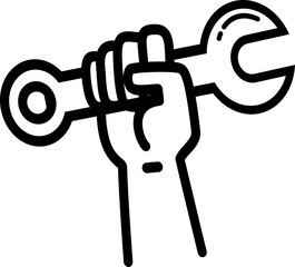 Labor day hand with wrench vector icon illustration