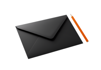 Black Envelope and Pencil