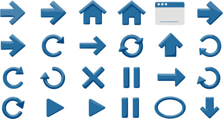 Assorted Blue Icon Set for Interface Design and Web Development Projects