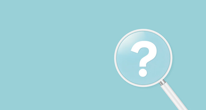 International ask a question day concept, Magnifying glass focused on question mark, solve doubts, ask questions and find answers, question mark, Answer, Q and A, Communication and Brainstorming