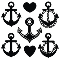 Nautical Anchors & Marine Elements - Vector Set
