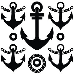 Nautical Anchors & Marine Elements - Vector Set
