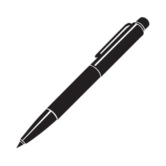 Ballpoint Pen Silhouette Icon Vector