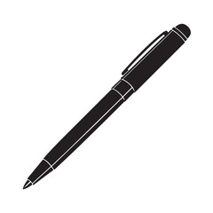 Ballpoint Pen Silhouette Icon Vector