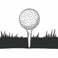 Golf ball on a pin vector icon
