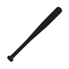 Baseball Bat Silhouette Icon Vector