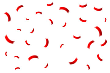 Red Confetti on White Background. Celebration Party Banner. Vector Illustration
