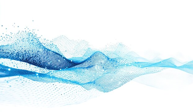 Abstract blue wave design on white background