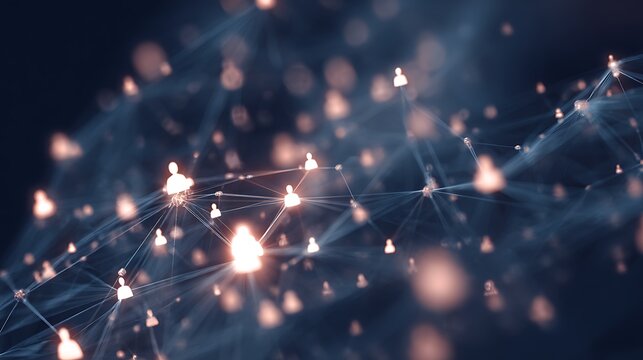 Social network concept with connected user icons digital communication web structure global interaction technology and online connection theme