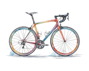 watercolor A Road Bike vector illustration isolated on white background