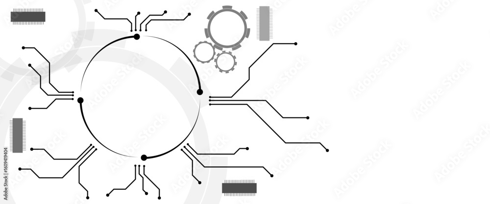 Poster vector electronic board technology background, abstract connecting lines and dots. social networking