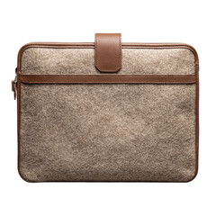An eco-friendly stitched felt laptop sleeve isolated on transparent background