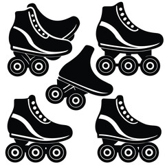 Roller Skates Icons Retro, Sport, Fun