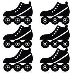 Roller Skates Icons Retro, Sport, Fun