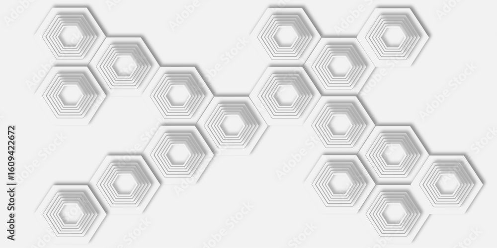 Poster geometric pattern of layered hexagons design modern and abstract, creating a visually interesting an