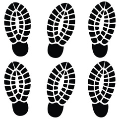 Footprint and Shoe Print Vector Silhouettes